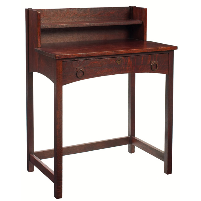 Appraisal: Limbert writing desk single shelf at back over an arched