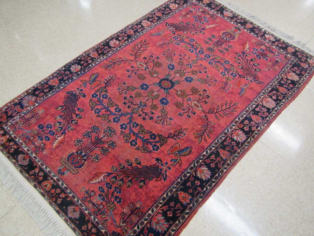 Appraisal: SEMI-ANTIQUE PERSIAN SAROUK AREA RUG Markazi Province northwest Iran floral