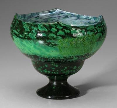 Appraisal: Daum Nancy center bowl mottled green and black with luster