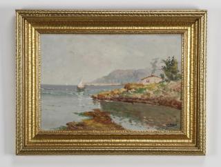 Appraisal: A Bimargo signed O c coastal scene with sailboat th