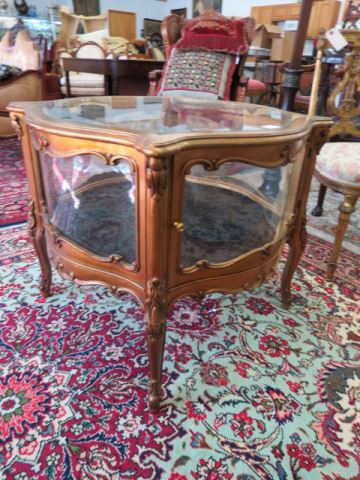 Appraisal: Vitrine glass top and sides fine gold leaf decor across