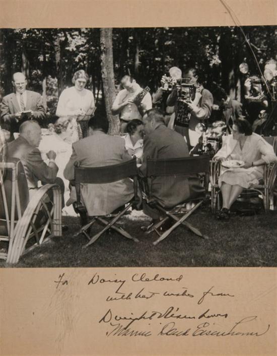 Appraisal: PRESIDENT DWIGHT D EISENHOWER AND MAMIE DOUD EISENHOWER PHOTOGRAPH SIGNED