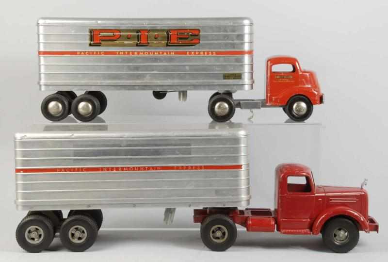 Appraisal: Lot of Pressed Steel Smith-Miller PIE Trucks Description American Early