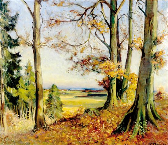 Appraisal: Kai Jeppe Drews Danish - AUTUMN LANDSCAPE oil on canvas