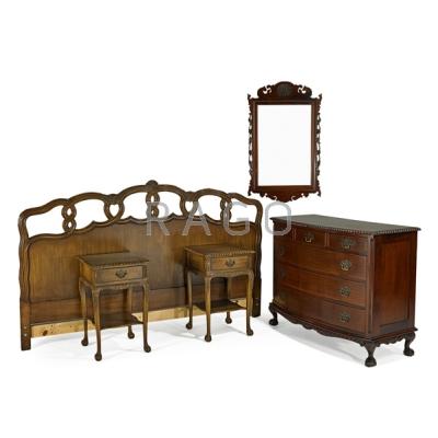 Appraisal: FELDENKREIS BEDROOM SET Four piece set in mahogany th c