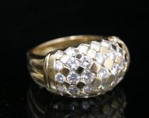 Appraisal: Diamond Dome Ring Modern Kt yellow gold ring with round