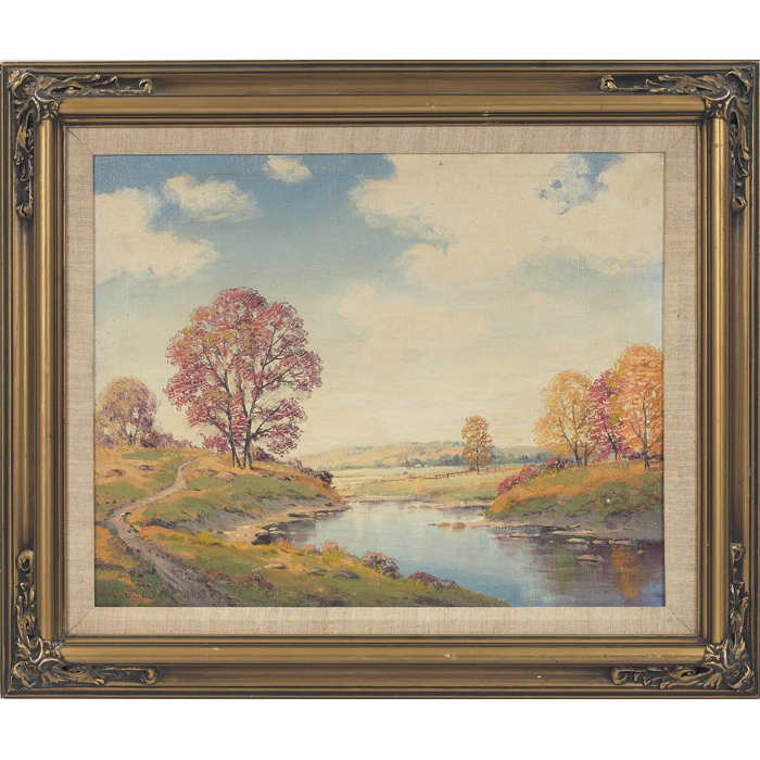 Appraisal: Ernest T Fredericks American - ''Autumn River '' c oil