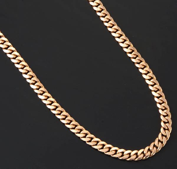 Appraisal: A k gold curb link chain necklace g length in