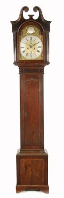 Appraisal: An oak and mahogany longcase clock the day movement striking