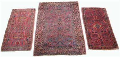 Appraisal: Three Sarouk rugs west persia circa One ft x ft