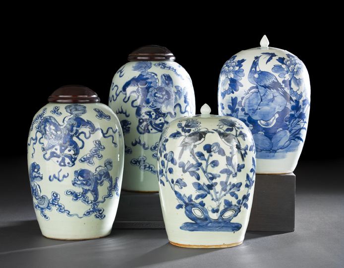 Appraisal: Group of Four Chinese Porcelain Storage Jars first quarter th