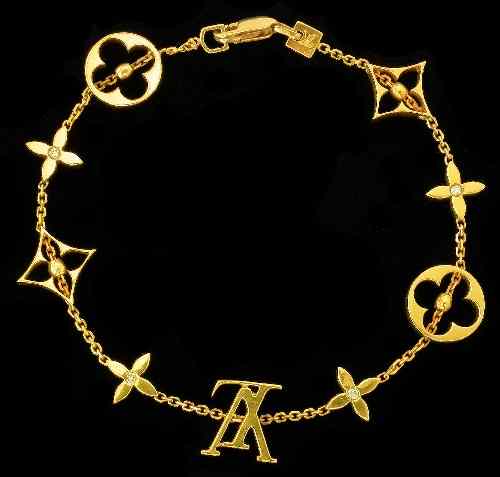 Appraisal: A modern ct gold Louis Vuitton bracelet mm overall the