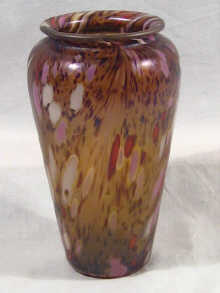 Appraisal: A multicoloured glass vase in shades of white brown and