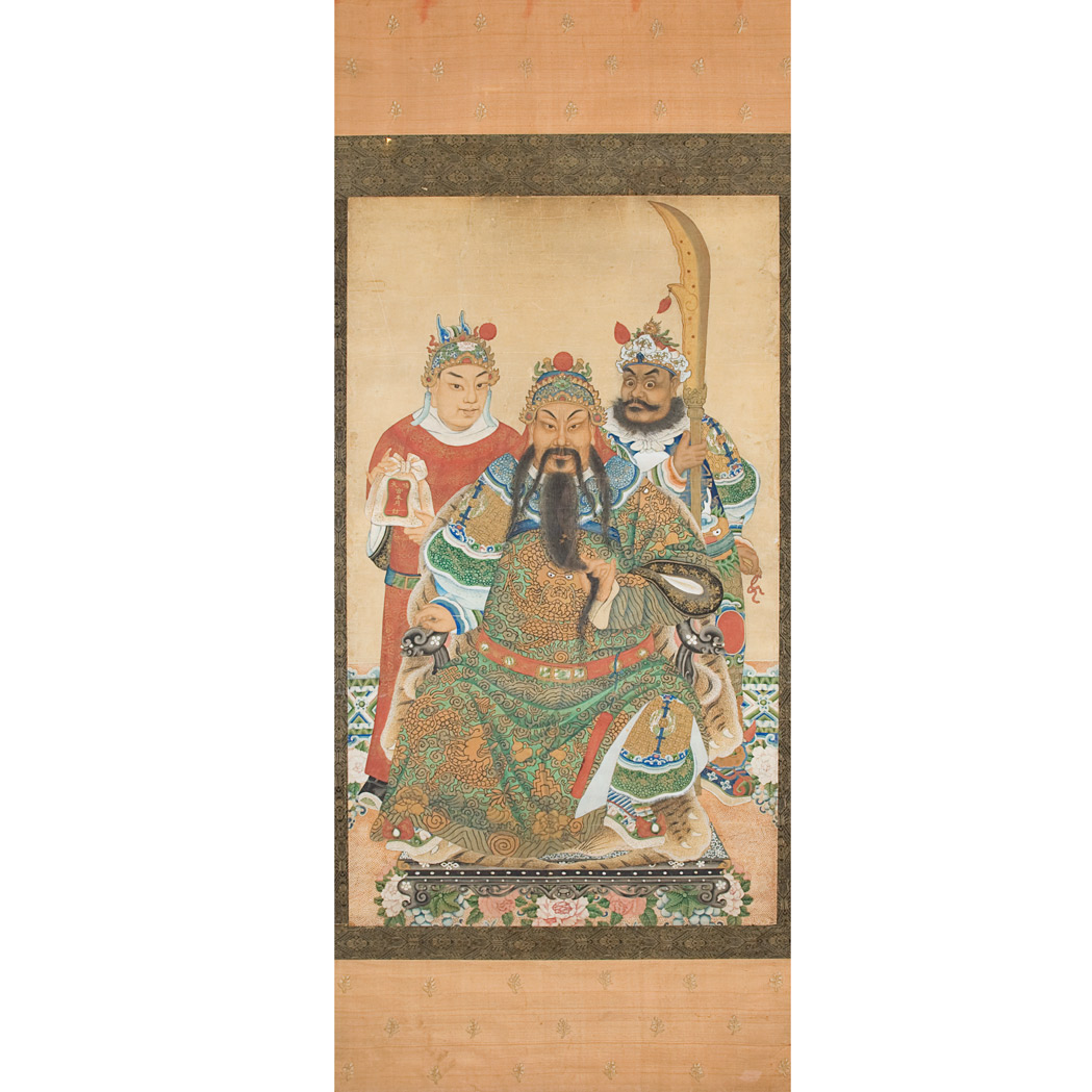 Appraisal: Chinese School th Century Imperial Figure with Attendant and Guard