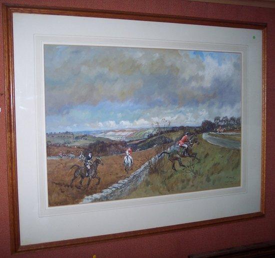 Appraisal: Tom CarrThe Cotswolds Above Foxhill Innsigned inscribed and dated watercolour