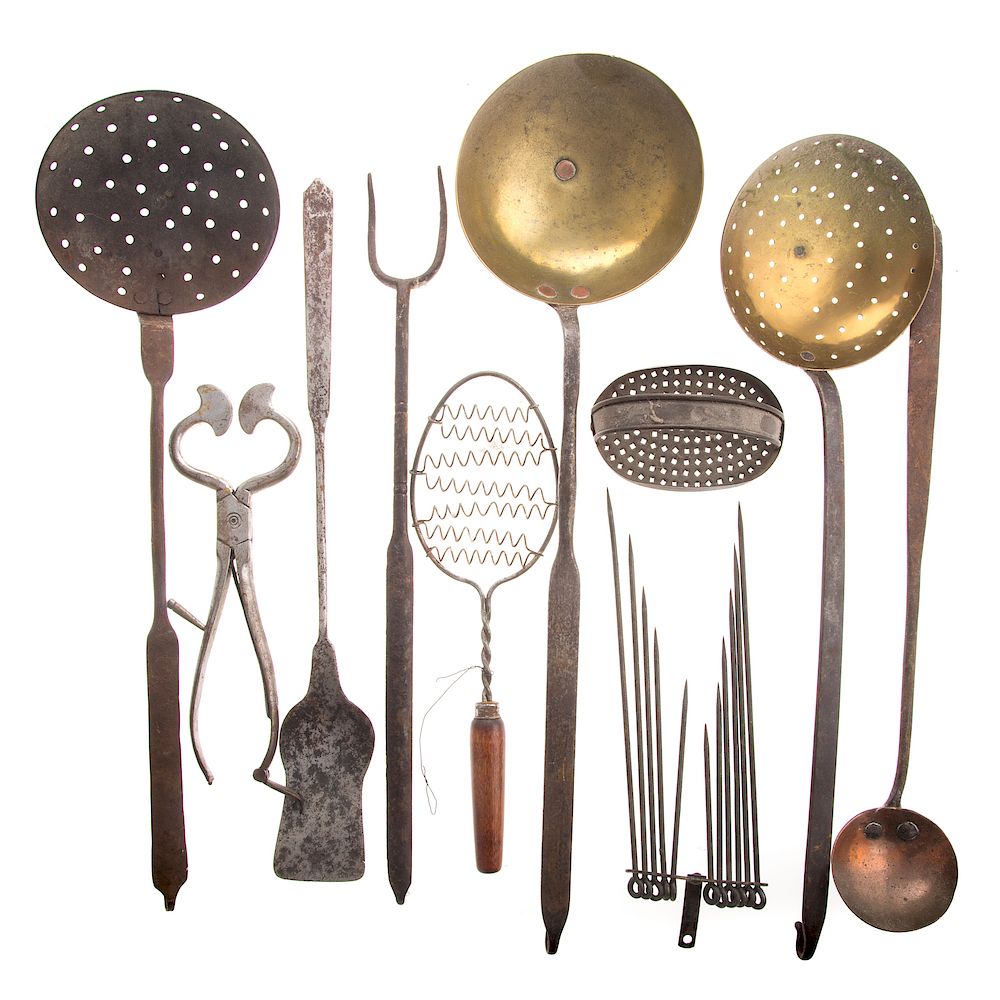 Appraisal: Ten Assorted Early Metal Kitchen Tools th century includes large