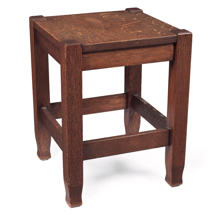 Appraisal: Stickley Brothers tabouret square top on a Mackmurdo foot good