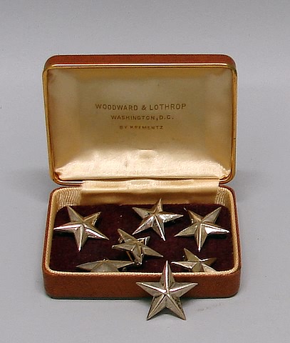 Appraisal: Grouping of seven general's stars contained in small box Provenance