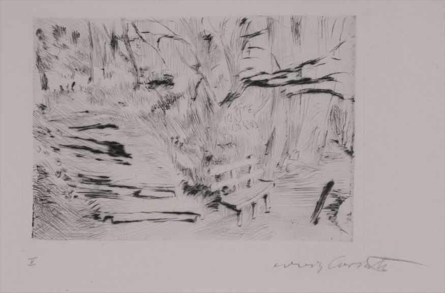 Appraisal: LOVIS CORINTH - PARK BENCH Etching x in sheet signed