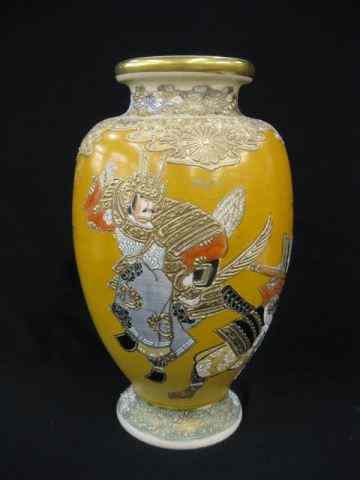 Appraisal: Japanese Satsuma Pottery Vase battle scene with samurai warriors ''