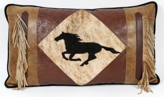 Appraisal: LEATHER AND HORSE HAIR THROW PILLOW LEATHER AND HORSE HAIR