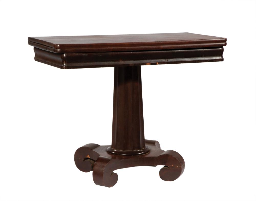 Appraisal: American Late Classical Mahogany Games Table c foldover top ogee