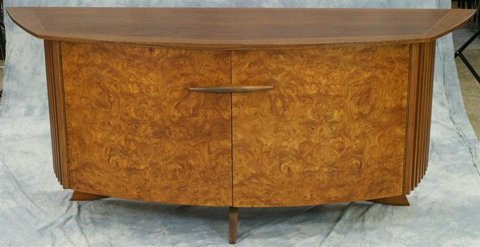 Appraisal: George Nakashima for Widdicomb burl and walnut credenza slatted ends