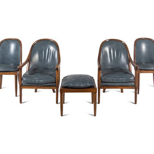 Appraisal: A Set of Four Directoire Walnut Chairs th Century comprising