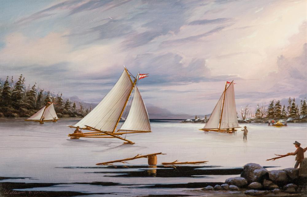 Appraisal: WILLIAM R DAVIS American b Ice Boating on the Hudson