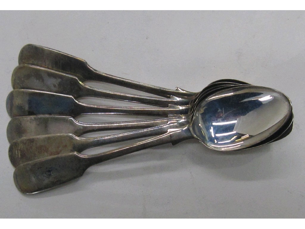 Appraisal: Set of six silver teaspoons Edinburgh marks