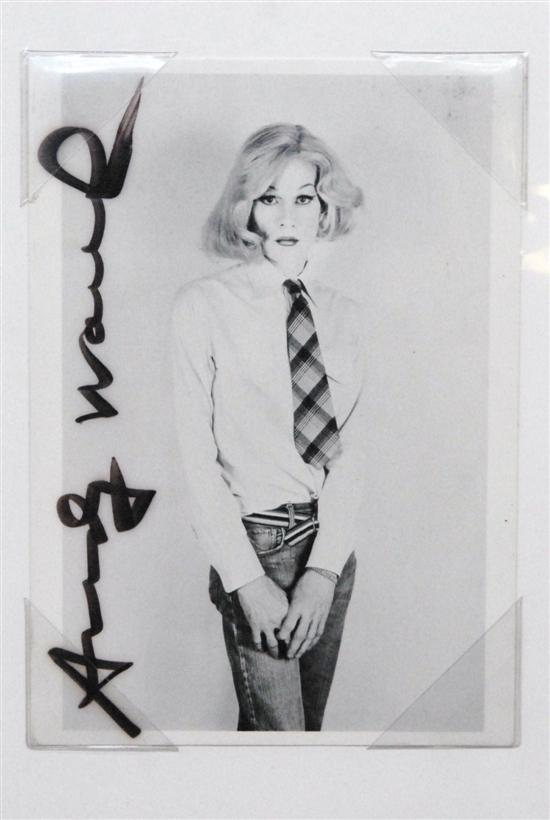 Appraisal: MAKOS CHRISTOPHER ANDY WARHOL SIGNED PHOTOGRAPH Black and white portrait