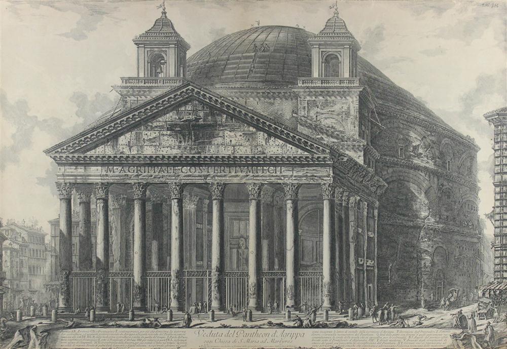 Appraisal: GIOVANNI BATTISTA PIRANESI ITALIAN - VEDUTA DEL PANTHEON D'AGRIPPA Engraving