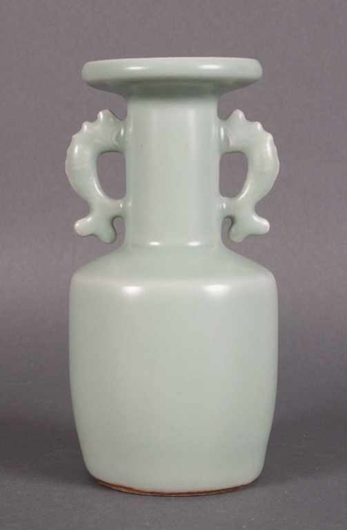 Appraisal: Chinese celadon porcelain two-handled vase in H Estimate - Additional