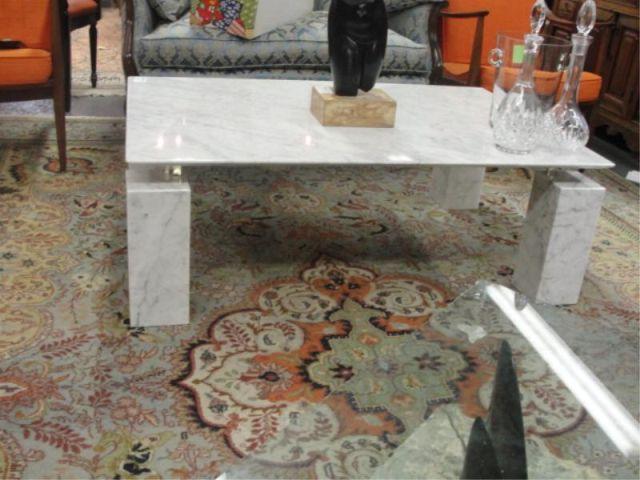 Appraisal: Midcentury Marbletop Coffee Table From a Riverdale NYC estate Dimensions