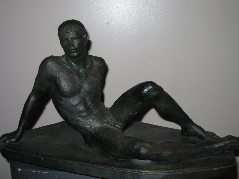 Appraisal: H R DUHME AMERICAN Reclining Nude Male plaster cast with