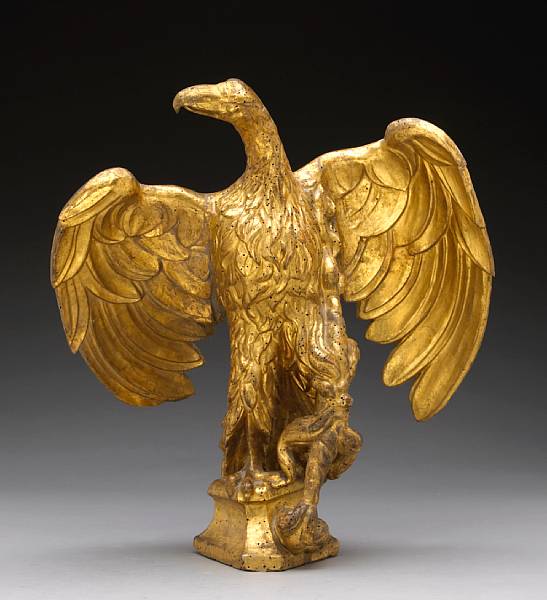 Appraisal: A Continental carved and giltwood eagle late th early th