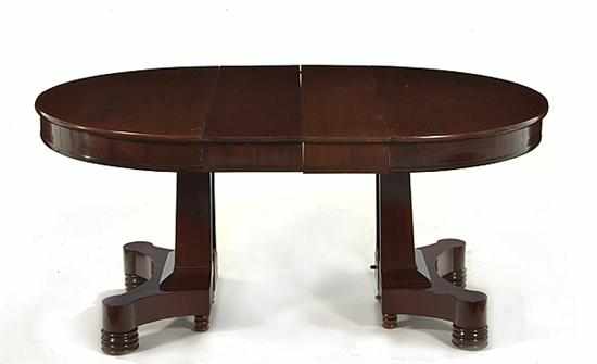 Appraisal: American Classical mahogany dining table mid th century round top