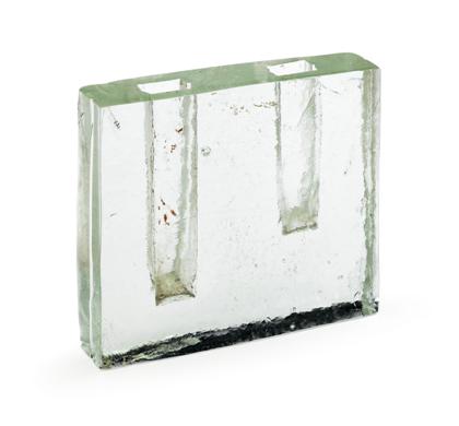 Appraisal: FULVIO BIANCONI VENINI italian - Glass vase Of squared form