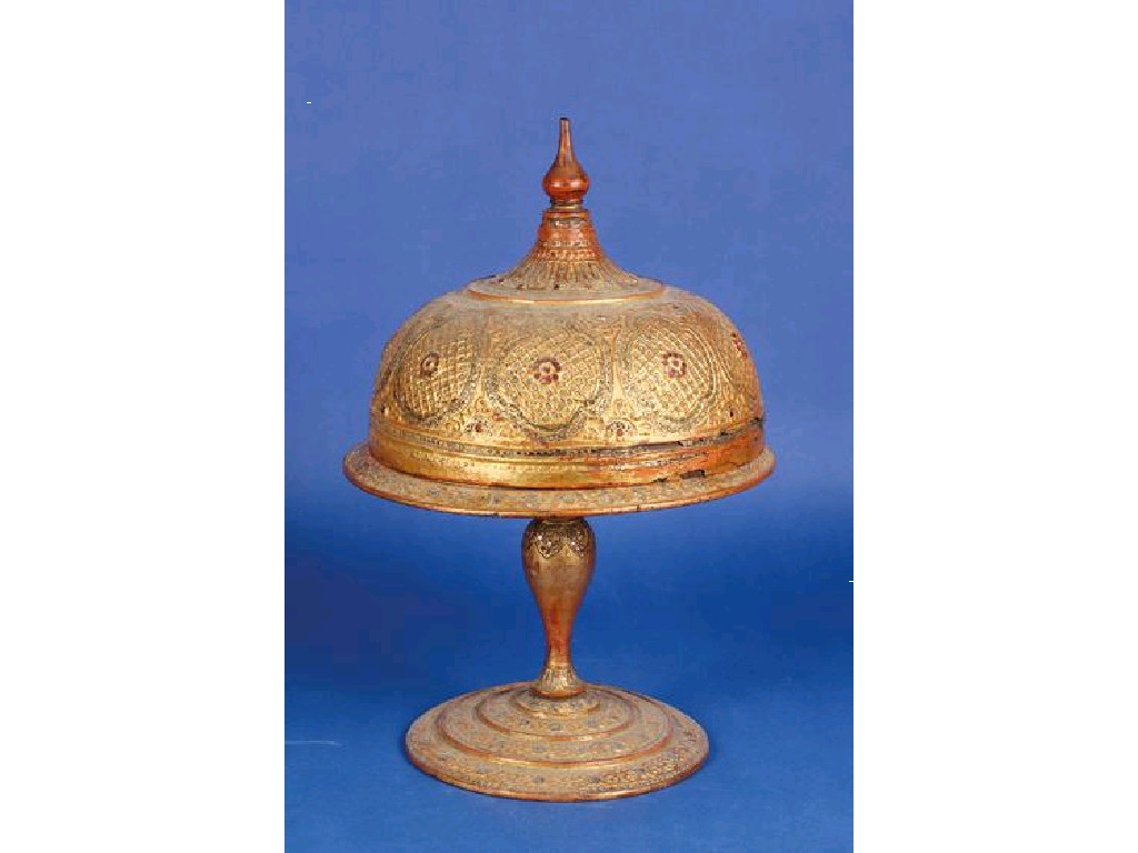 Appraisal: KING THEEBAW OF BURMA A LAQUERED TAZZA AND COVER inlaid