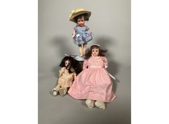 Appraisal: Three antique bisque head dolls including one Heubach Koppelsdorf -