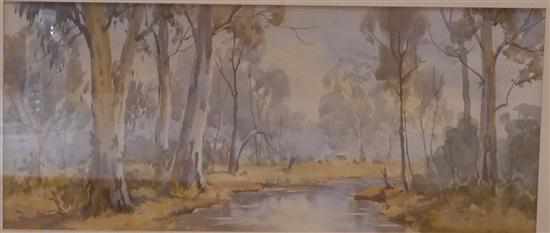 Appraisal: ARTIST UNKNOWN GUM LANDSCAPE WATERCOLOUR