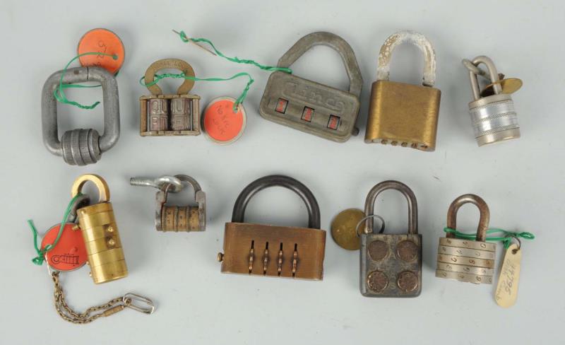 Appraisal: Lot of Combination Padlocks Includes ten combination type padlocks All