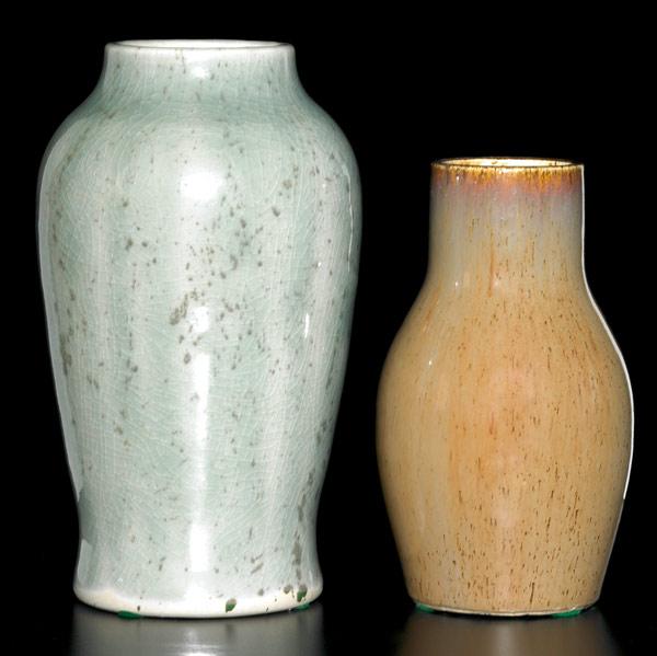 Appraisal: DEDHAM Two experimental vases by Hugh Robertson one with a