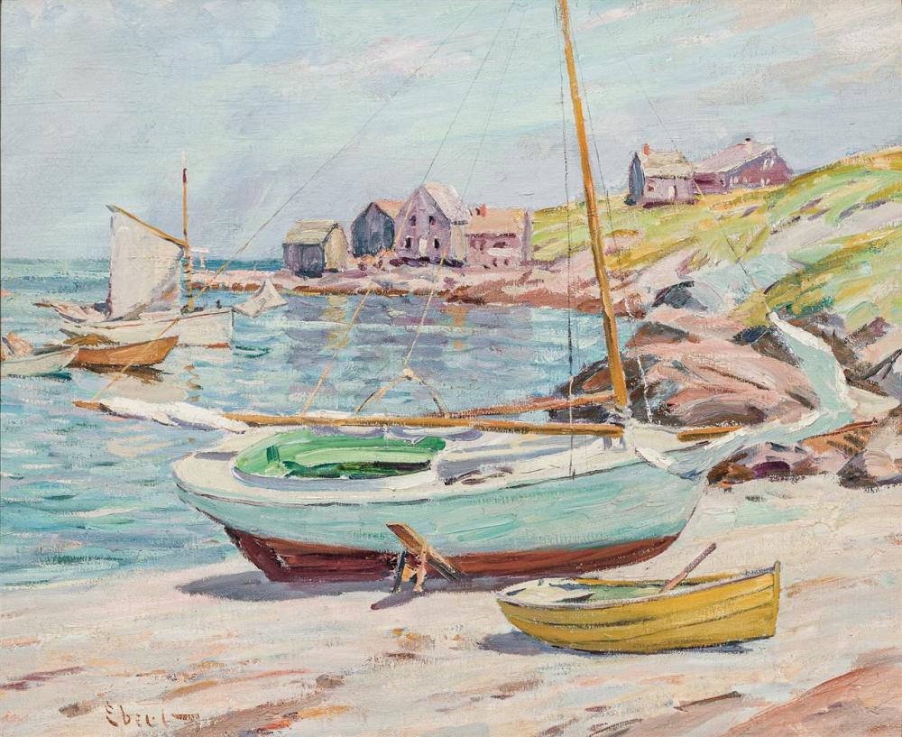 Appraisal: CHARLES HENRY EBERT American - On the Beach Monhegan Maine