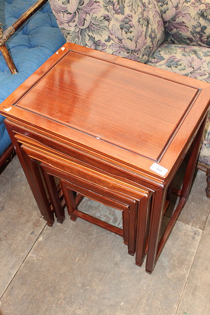 Appraisal: A QUARTETTO OF CHINESE HARDWOOD TABLES with panelled tops and