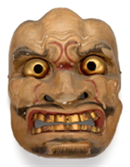 Appraisal: Japanese Noh mask Shikami th th century Well-carved polychrome over