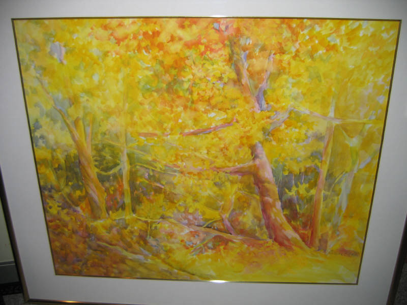 Appraisal: ELENORE BIEHL AMERICAN TH CENTURY AUTUMN TAPESTRY watercolor drawing on