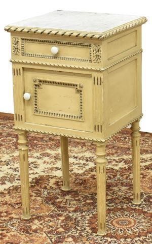 Appraisal: French Louis XVI style painted bedside cabinet early th c