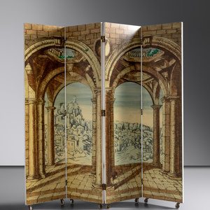 Appraisal: Piero Fornasetti - 'Portico con Paesaggio' 'Angolo di Spogliatoio' Folding