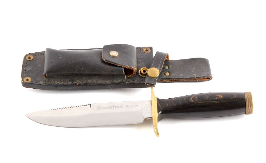 Appraisal: Carl Schlieper Survival Knife and Scabbard This is an original